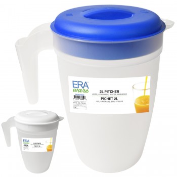 ERAware Pichet à jus en plastique avec couvercle, 2 L