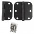 Tough Guard Door Hinge 3-1/2 in x 3-1/2 in Round Corner 5/8 in Black Steel - Pack of 2