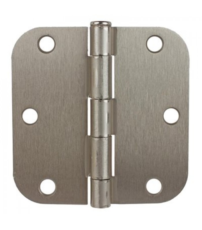 Tough Guard Charnière de porte 3-1/2 po x 3-1/2 po coin rond 5/8 po Acier nickel satiné - Paquet de 2