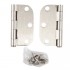 Tough Guard Door Hinge 3-1/2 in x 3-1/2 in Round Corner 5/8 in Satin Nickel Steel - Pack of 2