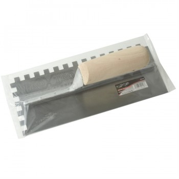 Pro-X-Tro Trowel Notched 11in x 4in (3/8in SQ Notch) Wooden Handle