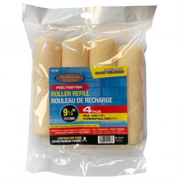 Toolway Tradition Recharge de rouleau à peinture Poly 9-1/2 po x 10 mm - Paquet de 4