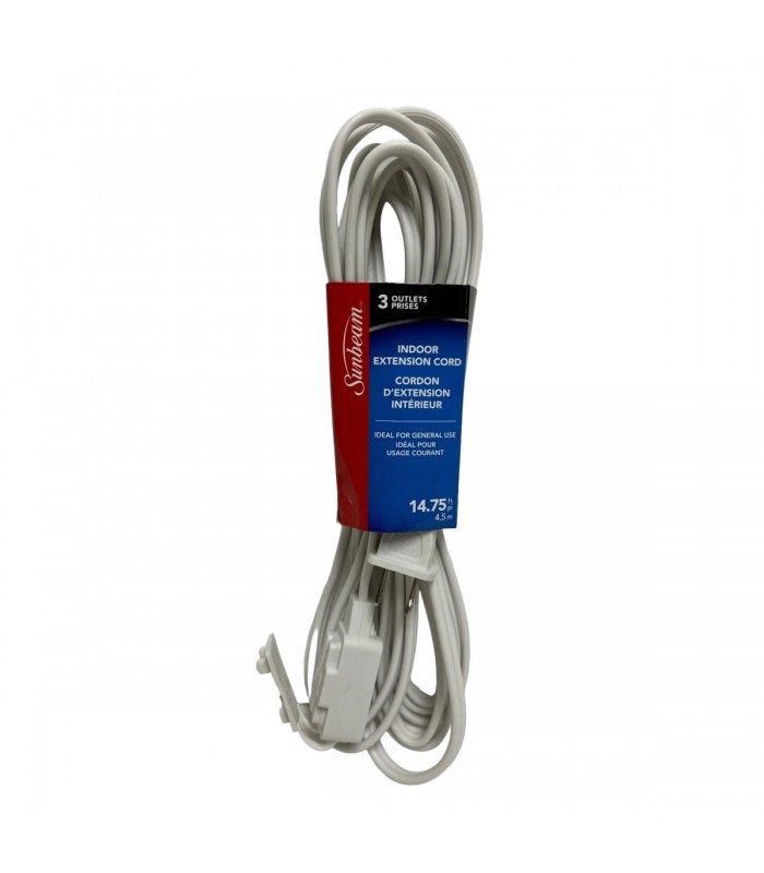 Sunbeam AC indoor extension cord 2 pins 4.5m - white