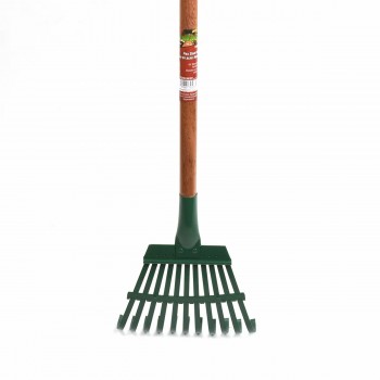 ProYard Lawn & Leaf Rake Flex-Steel 11-tine 48in Wood L-Handle