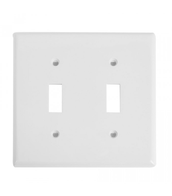 Toggle Switch Wall Plate 2-Gang White