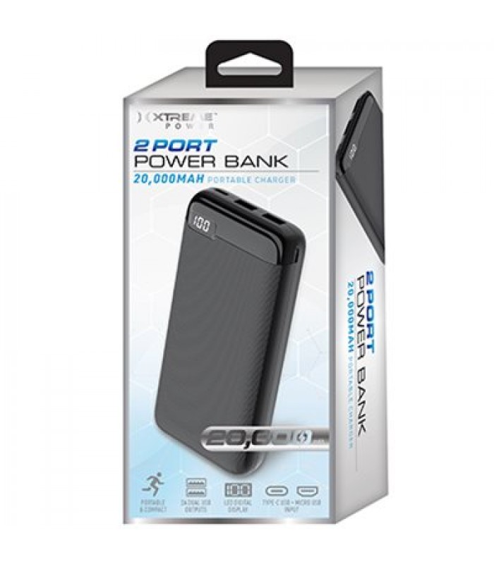 Xtreme 20,000mAh Power Bank with LED