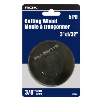 ROK Meule à tronçonner pour métal 3 po x 1/32 po - Plate - Paquet de 5