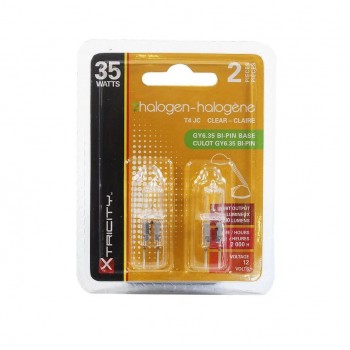 Xtricity Dimmable Halogen Bulb T4 JC - 12V - 35W - GY6.35 Bi-Pin - 2700K - 2 Pack