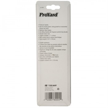 ProYard Bypass Hand Pruner Angled SS Blade Comfort Grip 6-3/4 in.