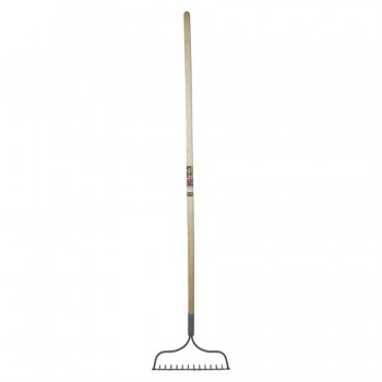 ProYard Râteau à arc en métal à 14 dents, manche en bois de 54 po