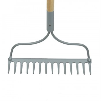 ProYard Râteau à arc en métal à 14 dents, manche en bois de 54 po