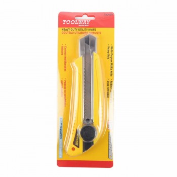 Couteau utilitaire HD à verrouillage par molette, lame sécable de 25 mm, jaune