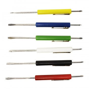 2 in 1 Pocket Screwdriver - Phillips and Flat Head - Various Colors