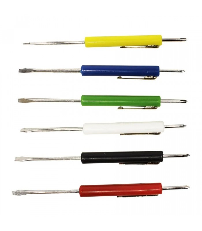 2 in 1 Pocket Screwdriver - Phillips and Flat Head - Various Colors