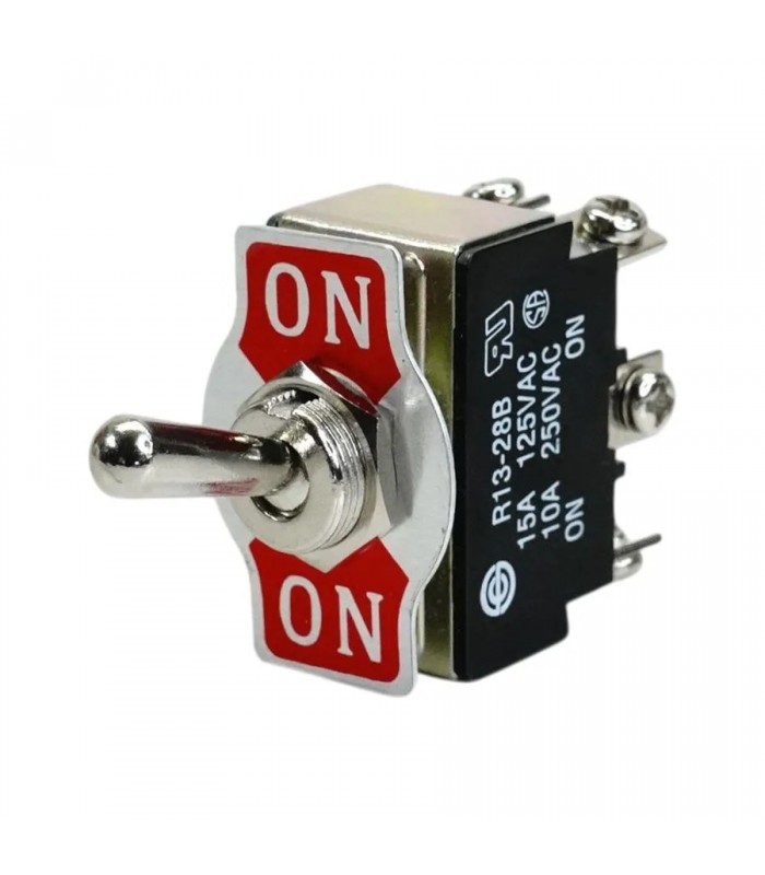 2-Position On/On Toggle Switch - D.P.D.T - 125V - 15A - Screw Terminals