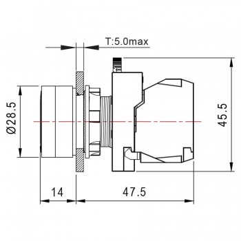 NHD Interrupteur à bouton-poussoir momentané - N.O./N.F. - Bleu