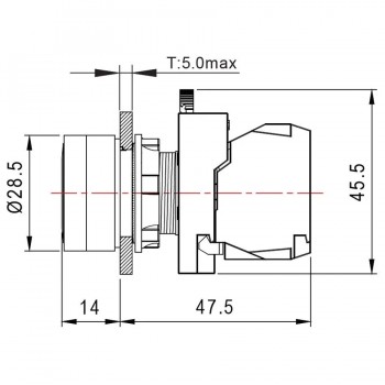 NHD Interrupteur à bouton-poussoir illuminé - Tête affleurante maintenue - N.O./N.F. - Blanc