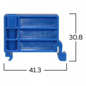 Embout pour rail DIN - Type Omega - 35 mm - Bleu