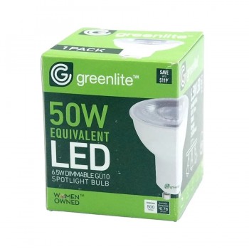 Greenlite Dimmable LED Light Bulb MR16 - 120V - 6.5W - GU10 - 5000K