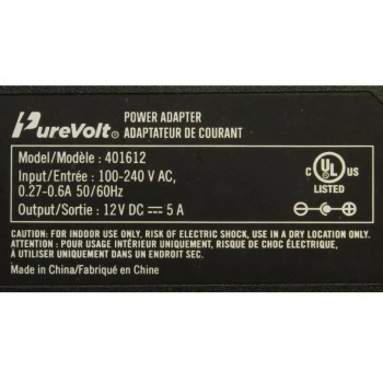 PureVolt Adaptateur d′alimentation 120 V CA à 12 V CC avec prise allume-cigare - 5 A