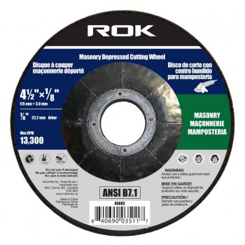 ROK Concrete Grinding Wheel 4-1/2 x 1/4 in. Depressed
