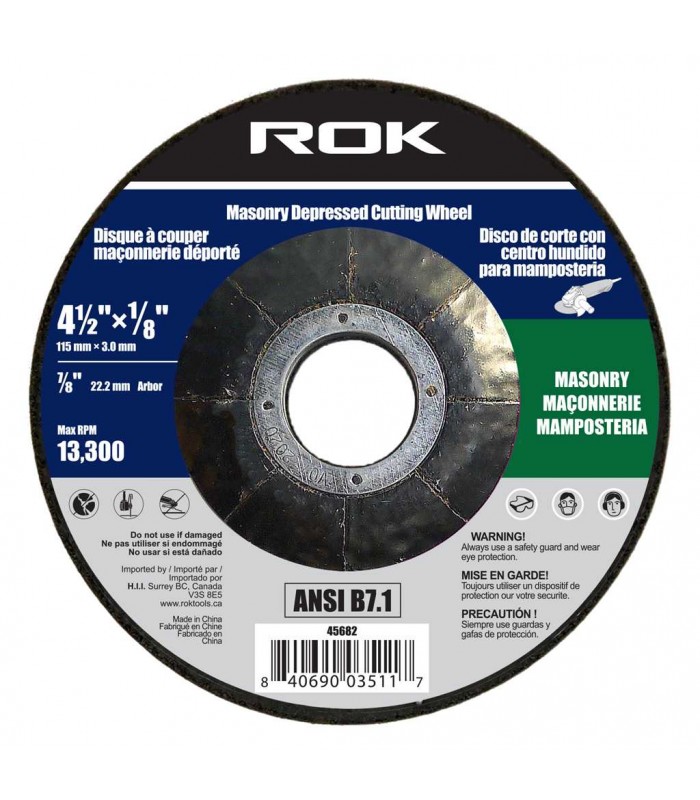 ROK Concrete Grinding Wheel 4-1/2 x 1/4 in. Depressed