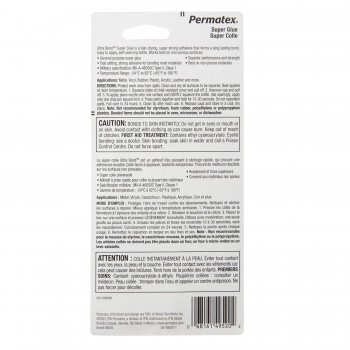 Permatex 49520 Ultra Bond Super Glue 495 Colle instantanée 20g