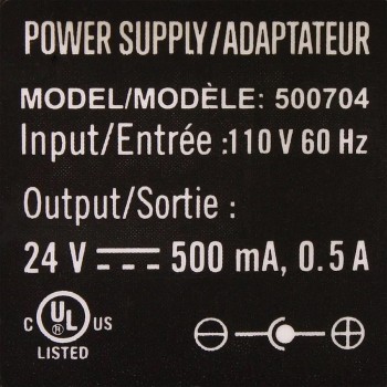PureVolt Switching Power Adapter - 120 V AC to 24 V DC - 0.5 A - 2.1 mm - Center positive