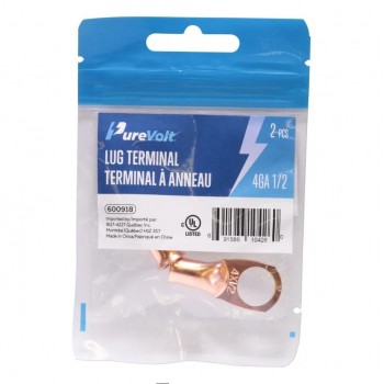 PureVolt Terminal à anneau - Vis 1/2 po. (12.7 mm) - 4 AWG - Paquet de 2