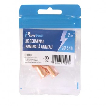 PureVolt Ring Terminal - 5/16 in (7.9 mm) Screw - 2 AWG - 2-Pack