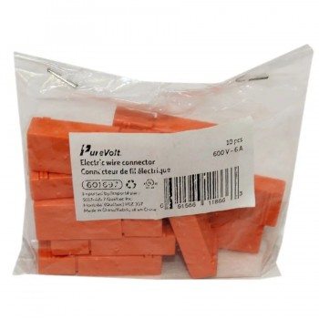PureVolt Connecteur de fil électrique - 16-24 AWG - 6A - Paquet de 10