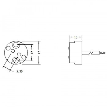 PureVolt Douille en porcelaine G4 avec fil 18awg de 15cm