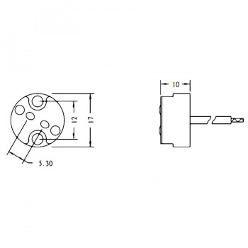 PureVolt Porcelain Lampholder G5.3 With 6 in. 18 AWG Wire