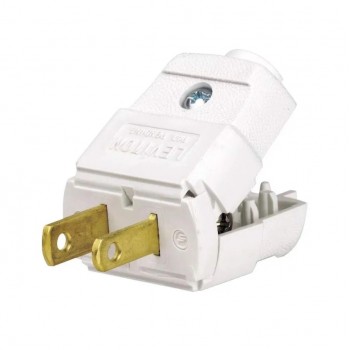 Leviton NEMA 1-15P Polarized End Plug - 2 Pole - 15A - 125V - White