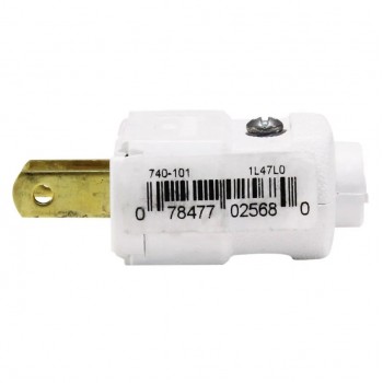 Leviton NEMA 1-15P Polarized End Plug - 2 Pole - 15A - 125V - White