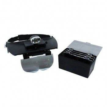 Headband Magnifier with LED Light and 4 Magnifying Lenses from 1.2X to 3.5X