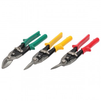 ToolTech Firm-Grip Ensemble de 3 Cisailles à tôle aviation, 10 po HCS