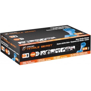 ROK Nitrile Gloves 5 Mil Blue - XL - Box of 100