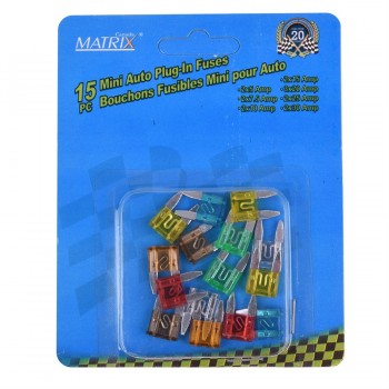 Matrix Automotive Ensemble de fusibles Mni ATC pour voiture - 15 pièces