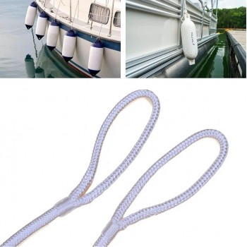 Polypropylene Braided Fender Line - 9.5 mm X 1.8 m - 360 lbs - White - 2-Pack