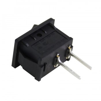 Interrupteur carré à bascule ON/OFF - SPST - 2 pins - 125V - 10A - Noir