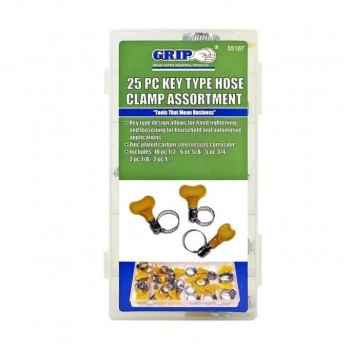 Assortiment de colliers de serrage de type clé - 25 pièces