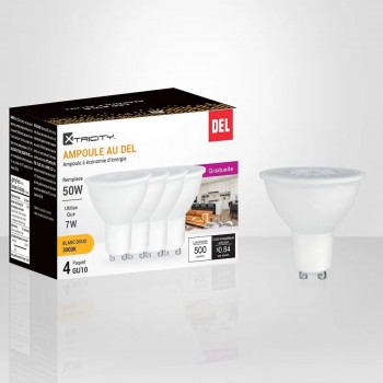 Xtricity Ampoule DEL graduelle MR16 - 7W - GU10 - 3000K - Paquet de 4