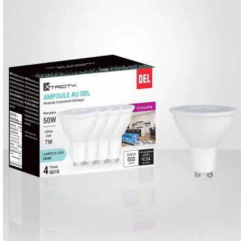 Xtricity Ampoule DEL graduelle MR16 - 7W - GU10 - 5000K - Paquet de 4