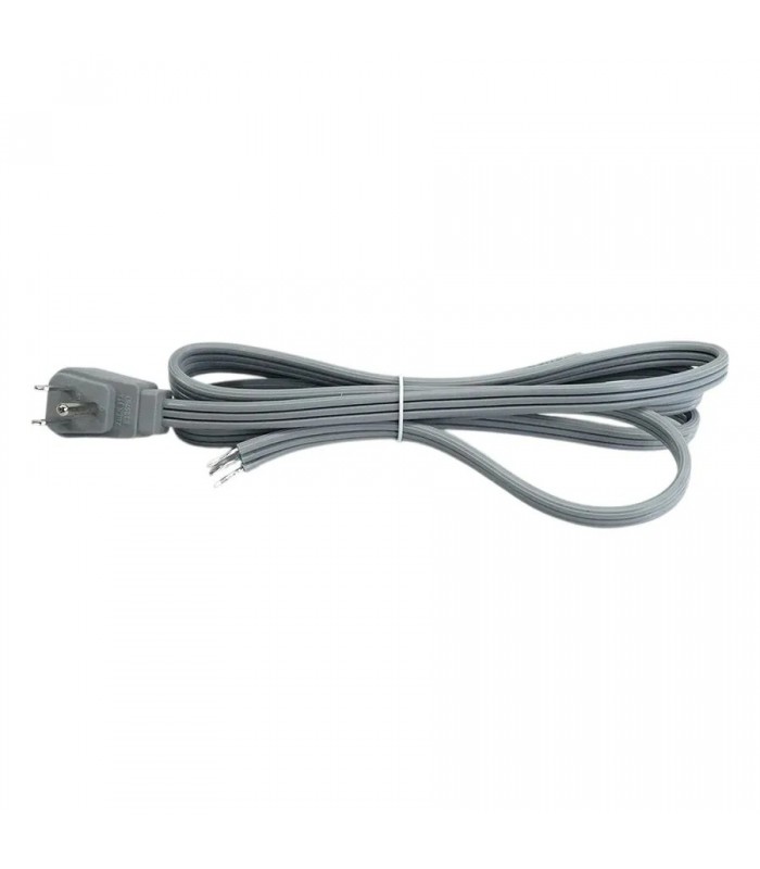 90° NEMA 5-15P Unterminated Power Cord - 3C/16AWG - 6 ft - Grey