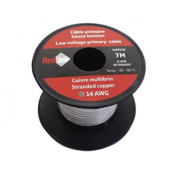 RedLink Stranded Copper Wire - 1C/14 AWG - White - 7 m