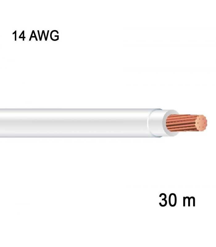 RedLink Stranded Copper Wire - 1C/14 AWG - White - 30 m