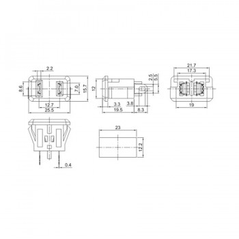 Prise d′alimentation CA à montage sur panneau type A - 125 V - 15 A
