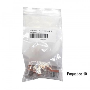 3-Wire Push-In Connector - 22-12 AWG - 600 V - Pack of 10