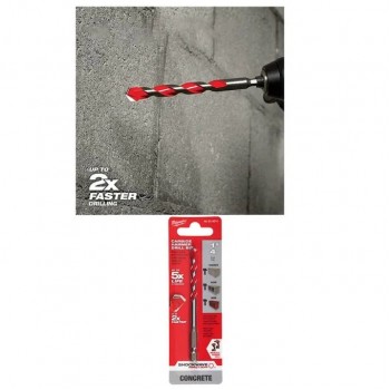 Milwaukee Hammer Drill Bits - 1/4 in. x 2 in. x 4 in.